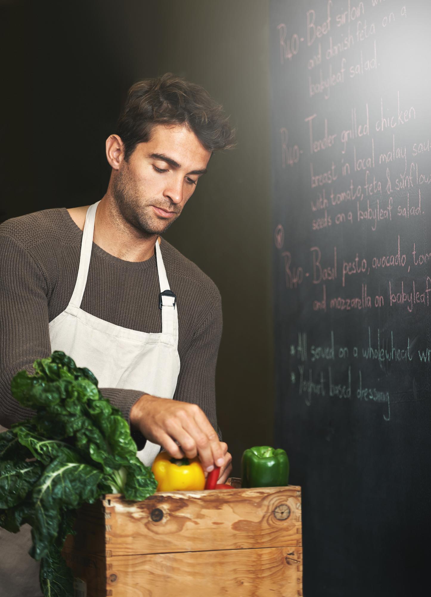 Nutritionist reviewing produce